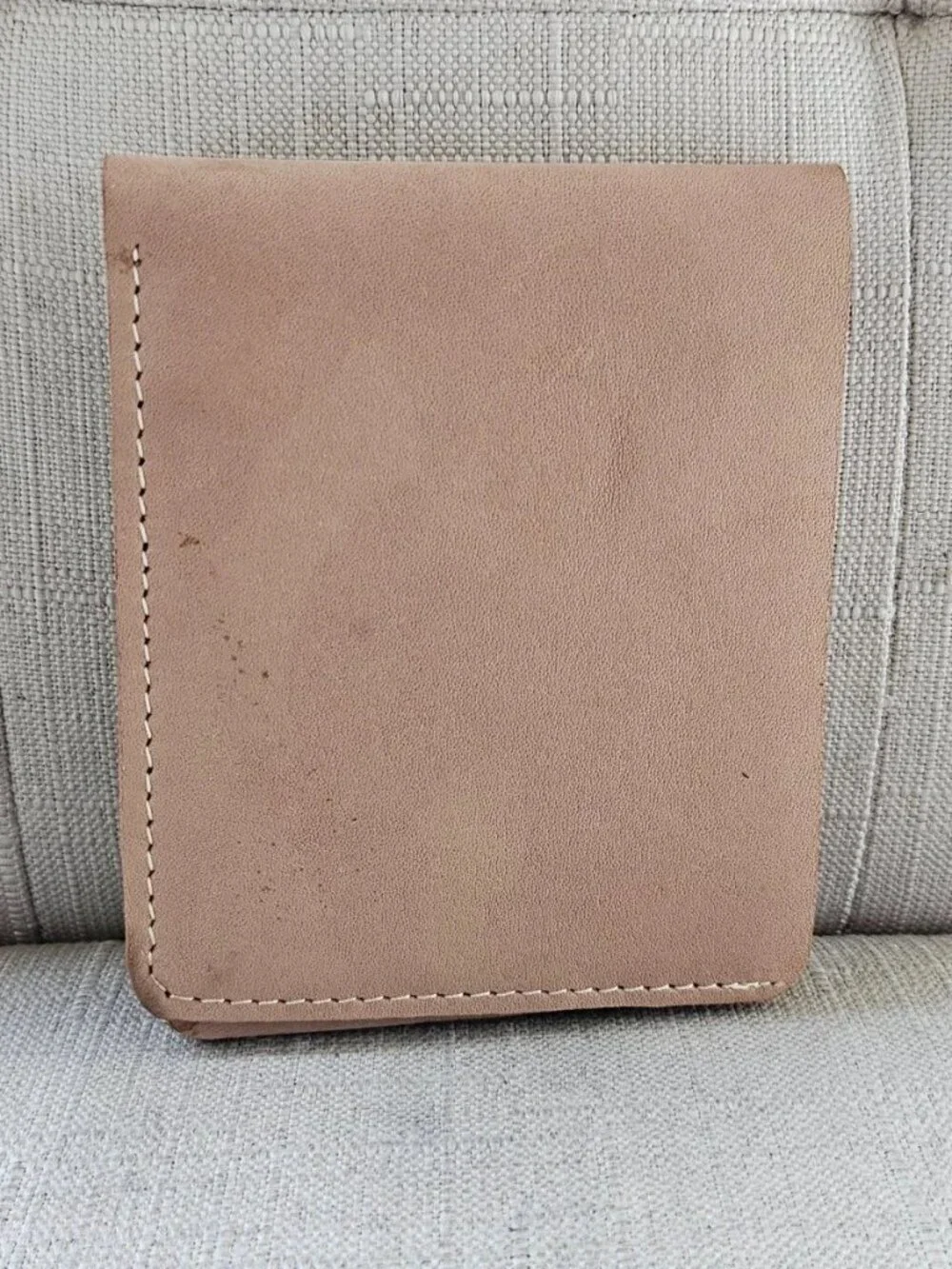 All Leather Billfold Tan Genuine Leather Card Holder Bifold Wallet Handm